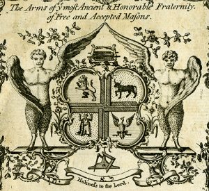 Masonic coat-of-arms used by Grand Lodge of England was a Jewish design. Lucien Wolf stated it was: ‘an attempt to display heraldically the various forms of the cherubim pictured in the second vision of Ezekiel – an ox, man, lion and eagle where all belong to the highest and most mystical domain of Hebrew symbolism’